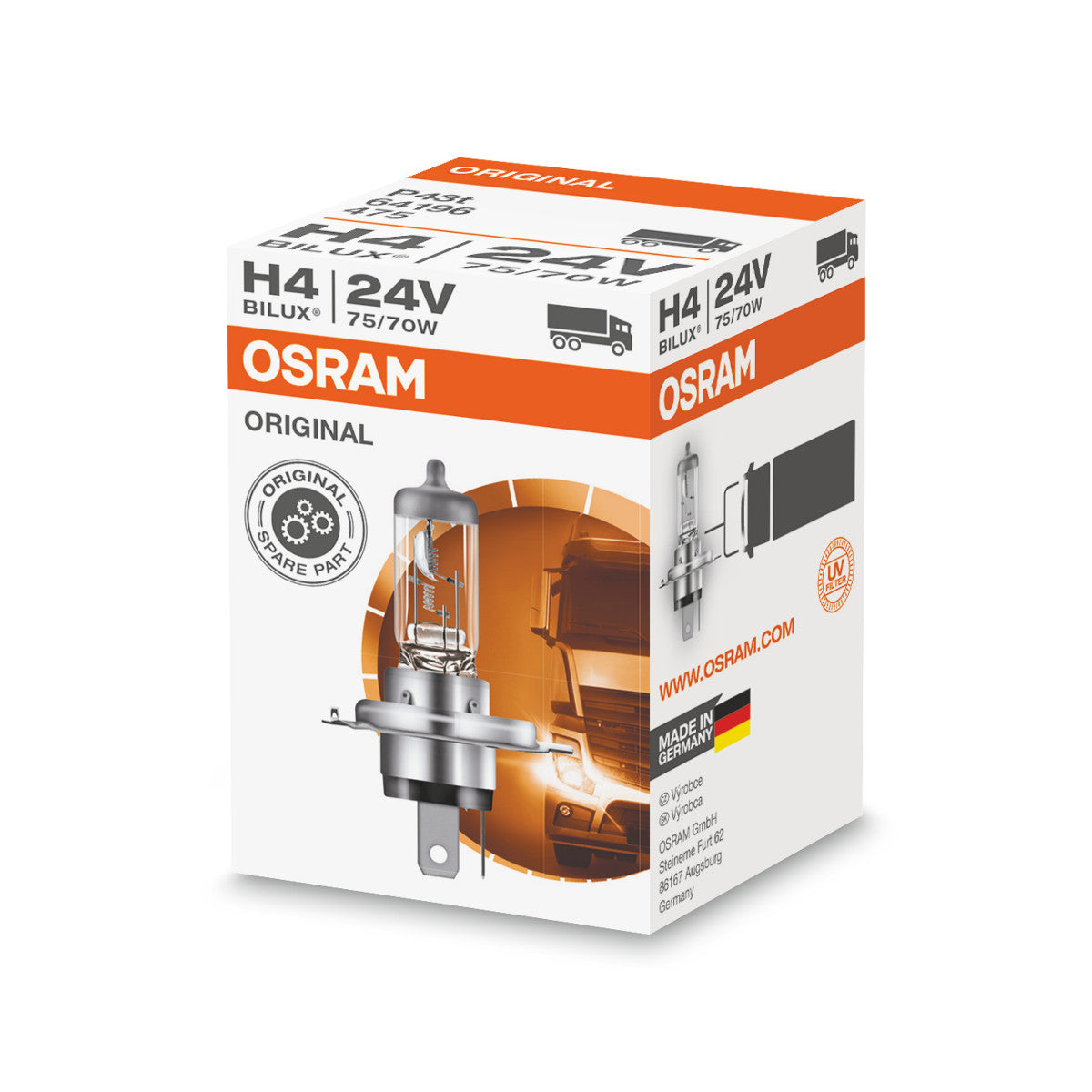 Osram Original Line - H4 - 24 V - 7570 W - Lampada del faro alogeno - Box pieghevole