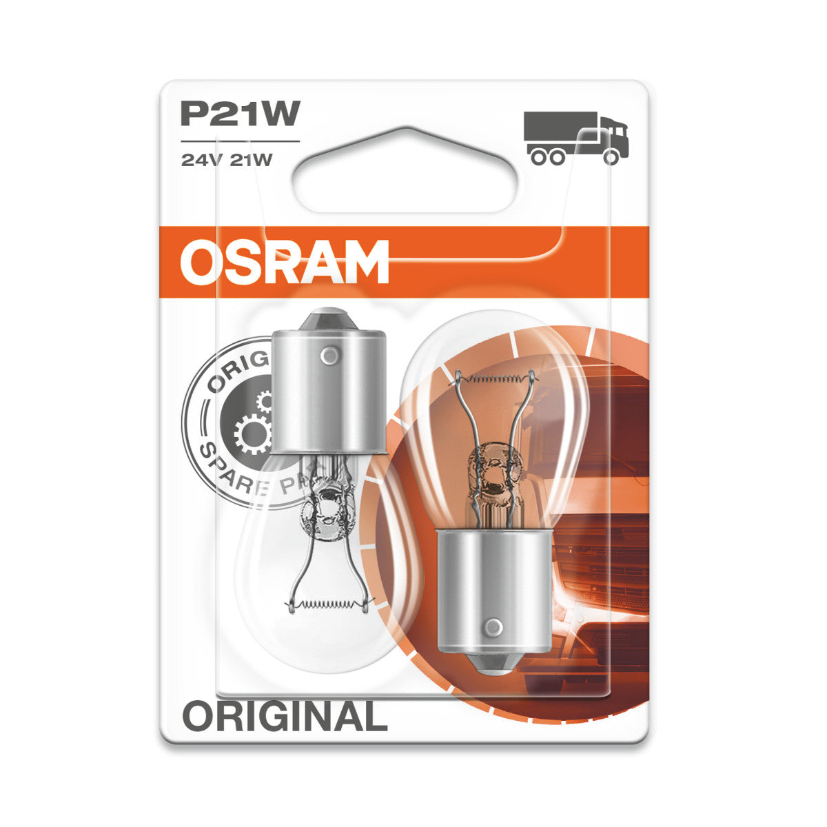 OSRAM ORIGINAL - BASE IN METALLO - Lampadina extra P21W - BA15s - 24V