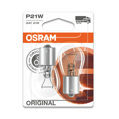 OSRAM ORIGINAL - BASE IN METALLO - Lampadina extra P21W - BA15s - 24V