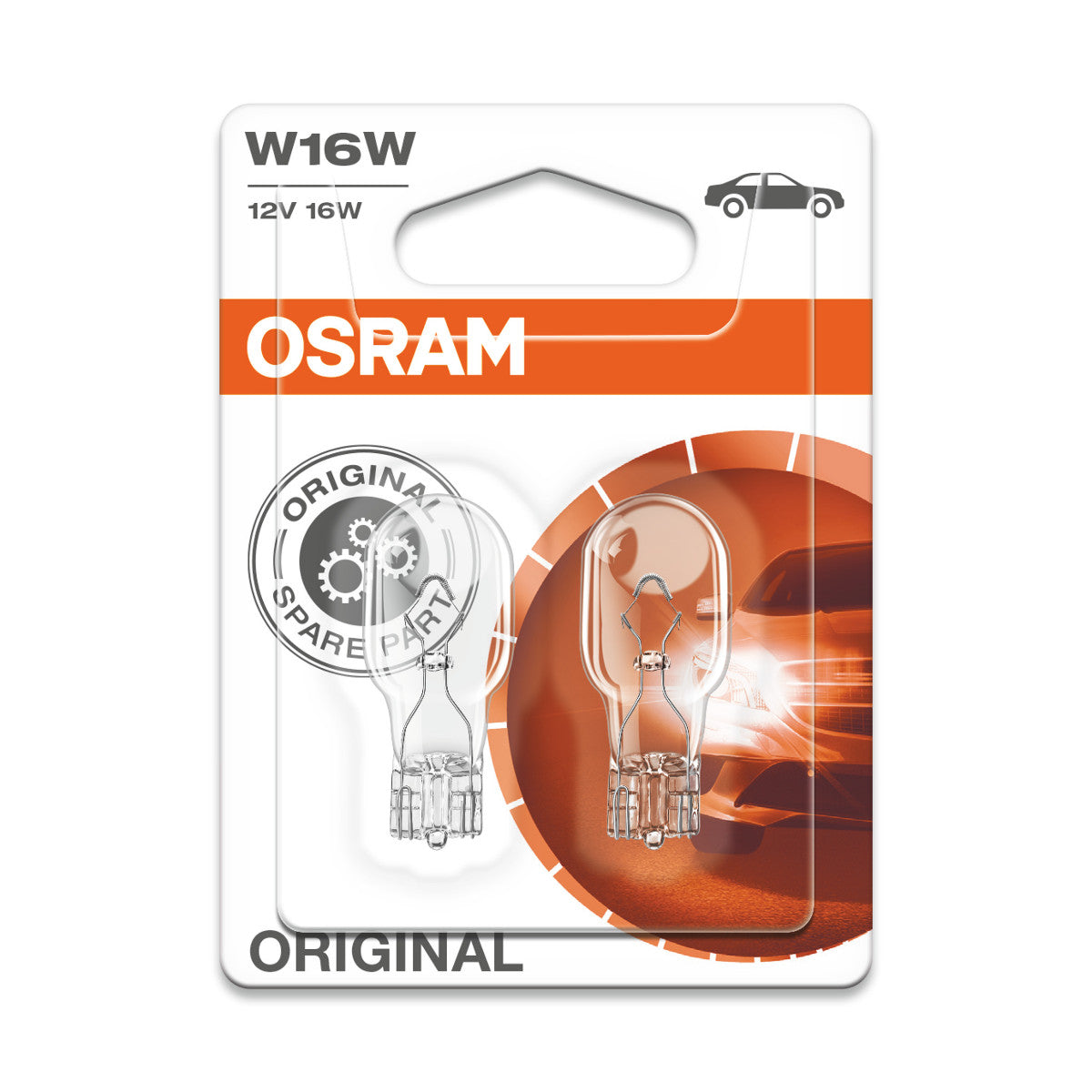 OSRAM ORIGINAL - BASE A CUNEO - W16W Lampadina extra - CONFEZIONE DA 2