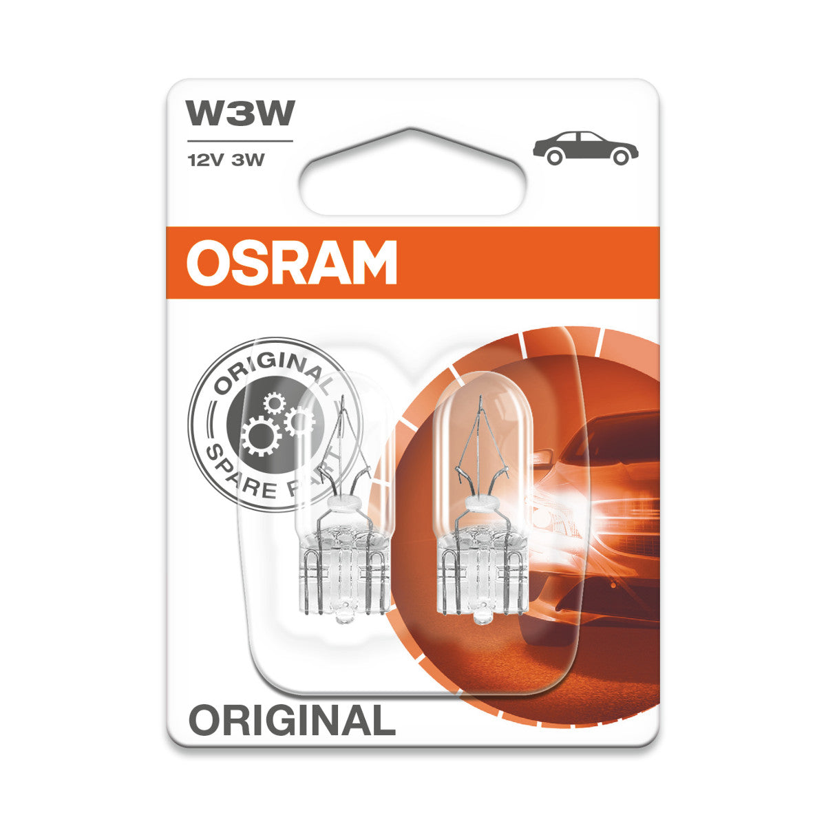 OSRAM ORIGINAL - BASE A CUNEO - W3W - 12V Lampadina extra