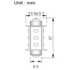 Spollampa 12V/24V 1W 37mm