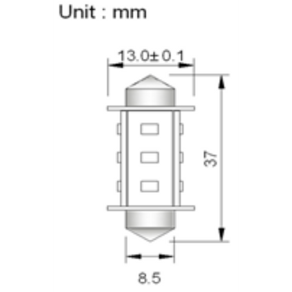 Spollampa 12V/24V 1W 37mm