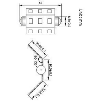 Spollampa 12V/24V 1.8W 42mm