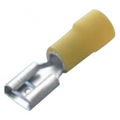 Sleeve a perno piatto 6mm2 in vinile giallo 6,3 x 0,8 mm - 10 pezzi