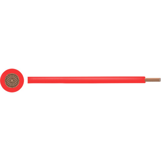 Conduttore a trefoli in PVC 0,5 mm2 rame nudo rosso al metro